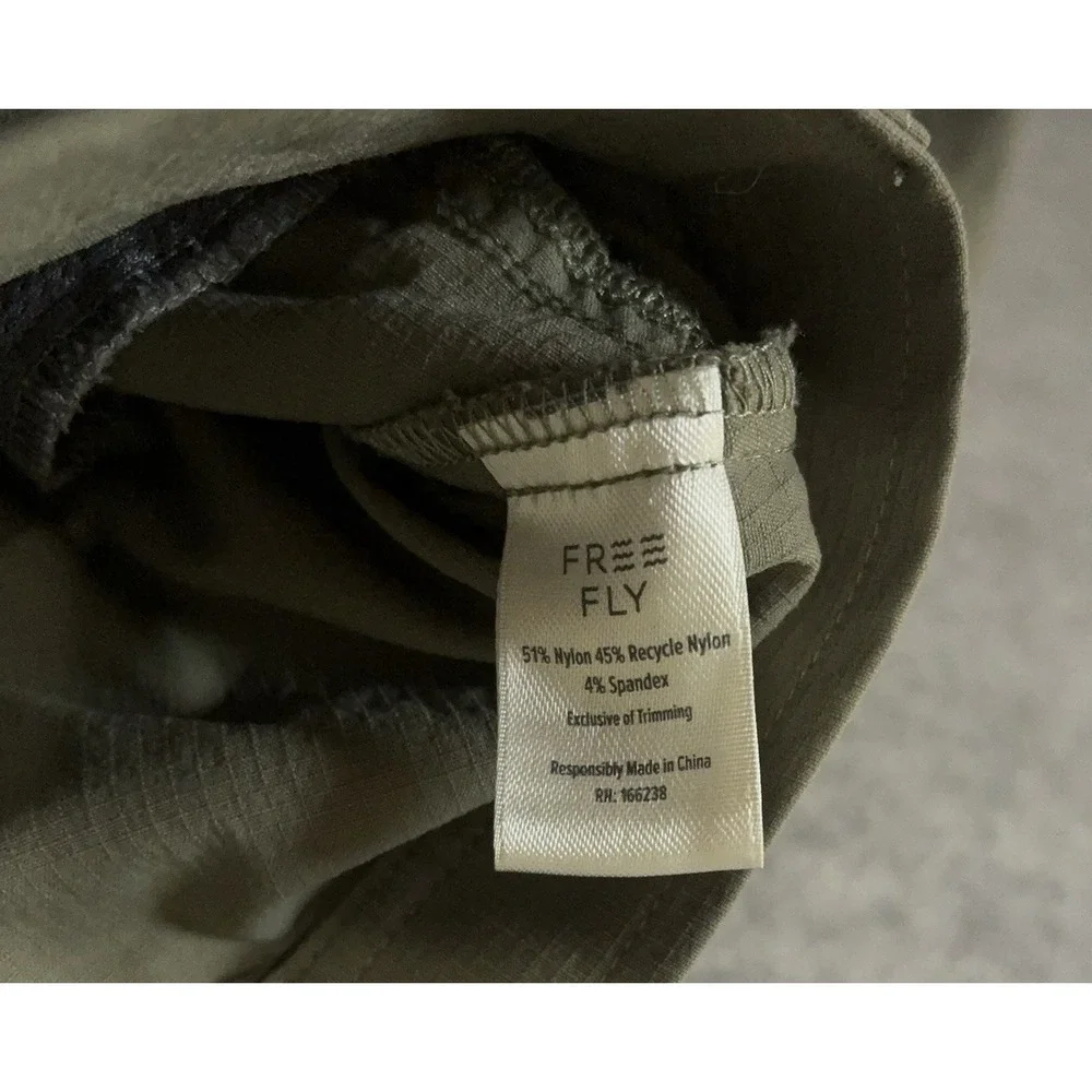 Free Fly Topogrid Ripstop Pants Mens 36x30 Green Outdoor Nylon Spandex Fishing